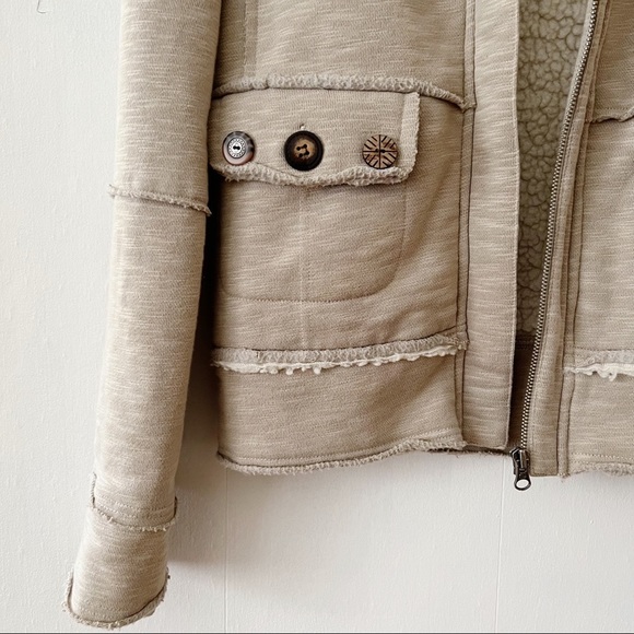 Element Tan Zip Front Jacket with Faux Sherpa Lining and Collar Size Small - Picture 6 of 16